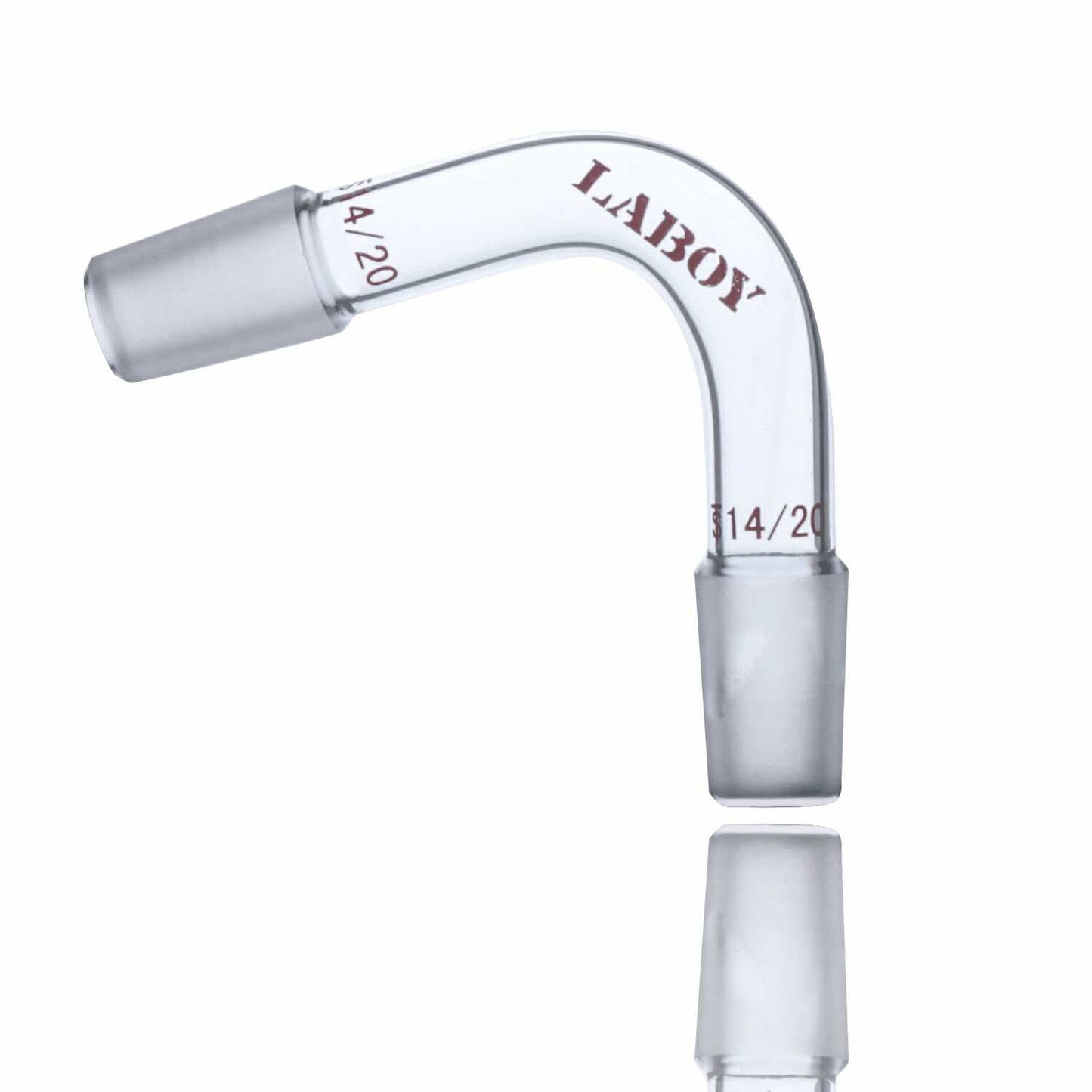 Glass Distilling Adapter 75 degree Bent With Two Male Ground Joints - Scienmart