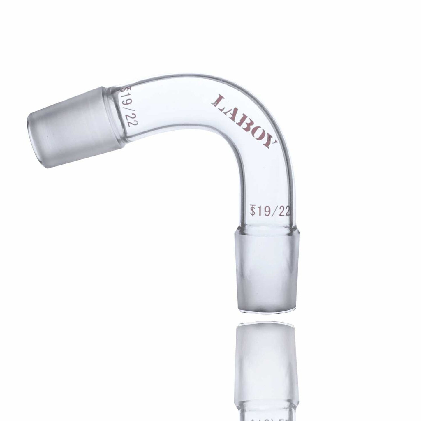Glass Distilling Adapter 75 degree Bent With Two Male Ground Joints - Scienmart