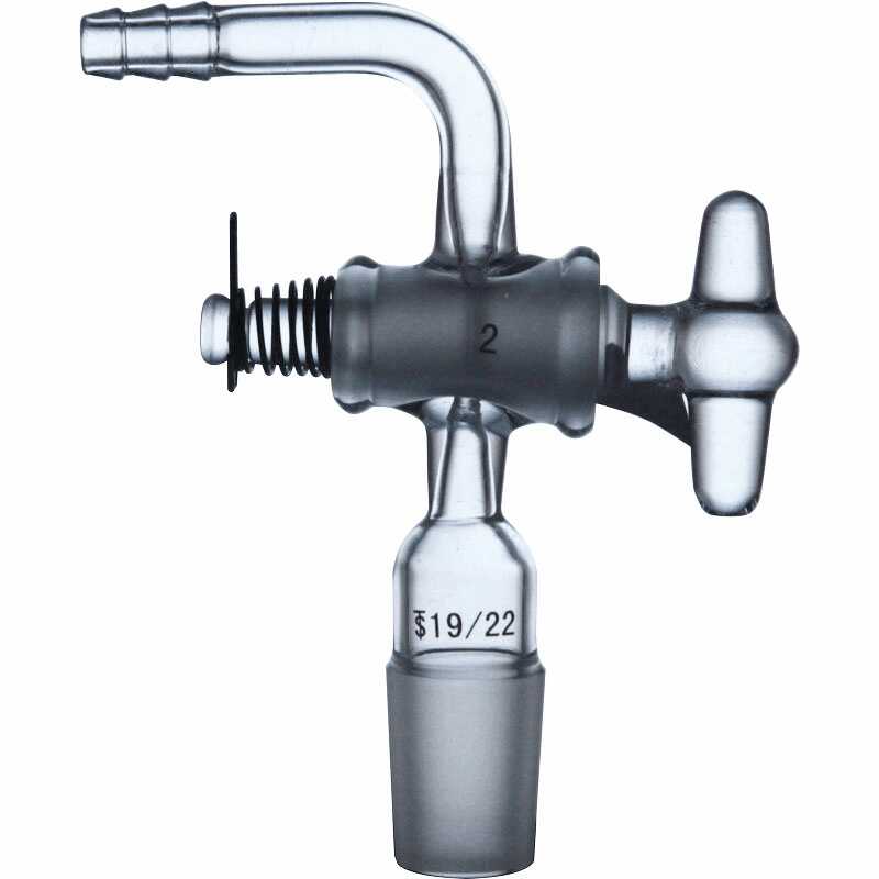 Glass Vacuum Flow-control Adapter Bent with Glass Stopcock & Male Joint - Scienmart