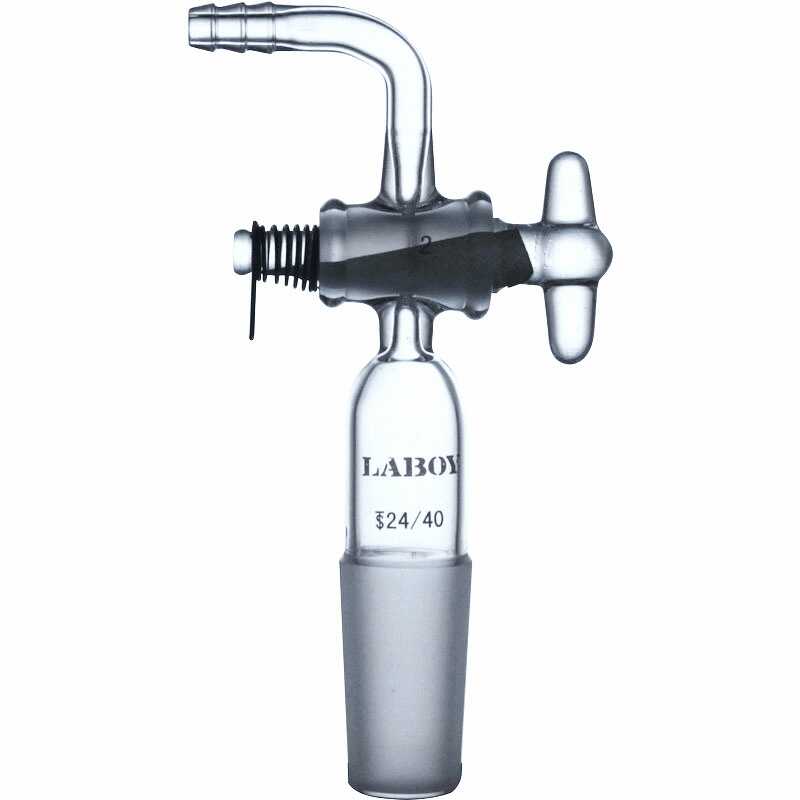 Glass Vacuum Flow-control Adapter Bent with Glass Stopcock & Male Joint - Scienmart