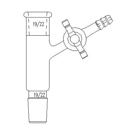 Glass Vacuum Flow-control Adapter with PTFE stopcock at 45DGR & 2 Joints - Scienmart
