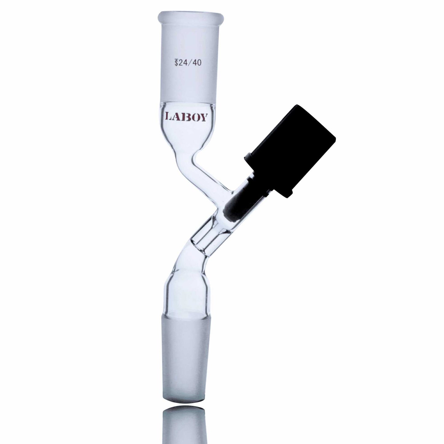 Transfer Adapter With 24/40 Joints & High Vacuum Valve 180mm In H