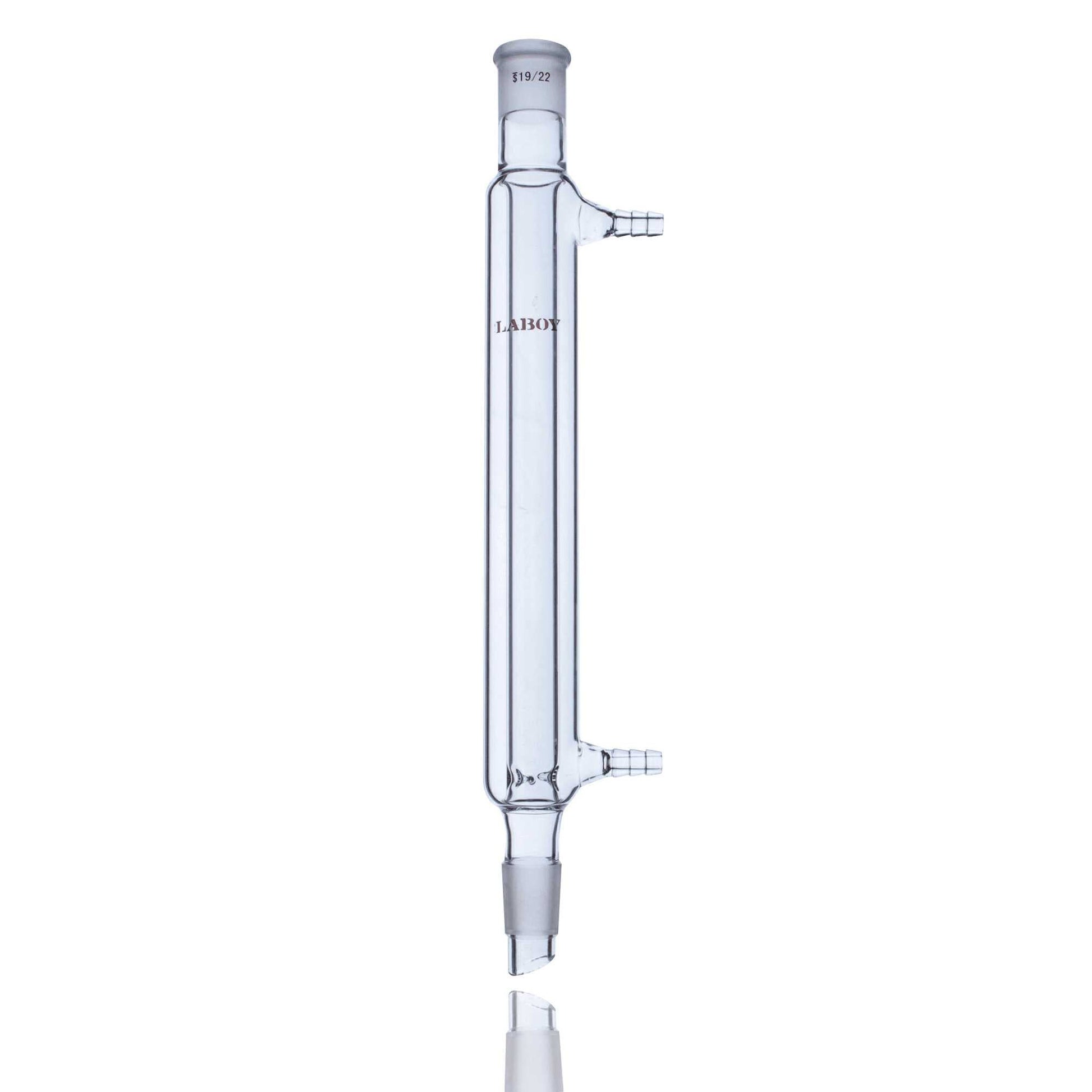 Distillation Condenser 200mm In Jacket Length With 14/20 Joints And Hose Connections