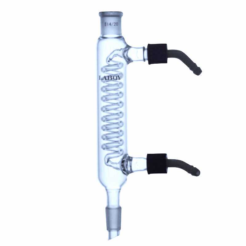 Glass Coiled Condenser With Taper Joint and Removable Hose Connections - Scienmart