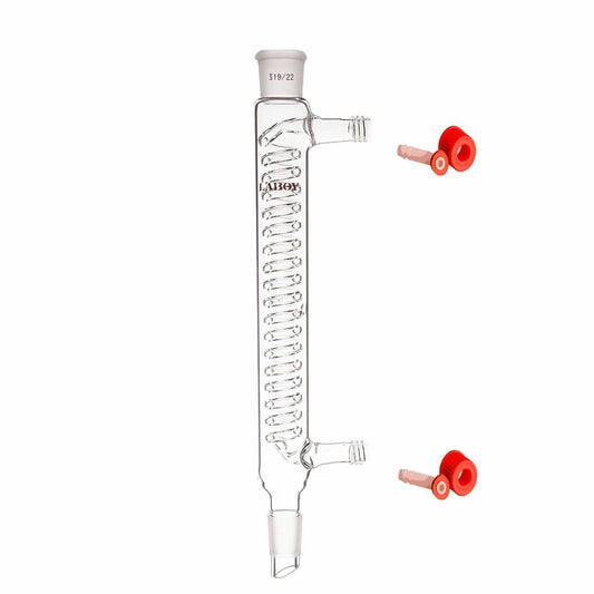 Coiled Condenser 100mm In Jacket Length 14/20 With Removable Hose Connections