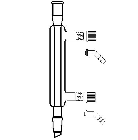 Liebig Condenser 120mm In Jacket Length 14/20 With Removable Hose Connection