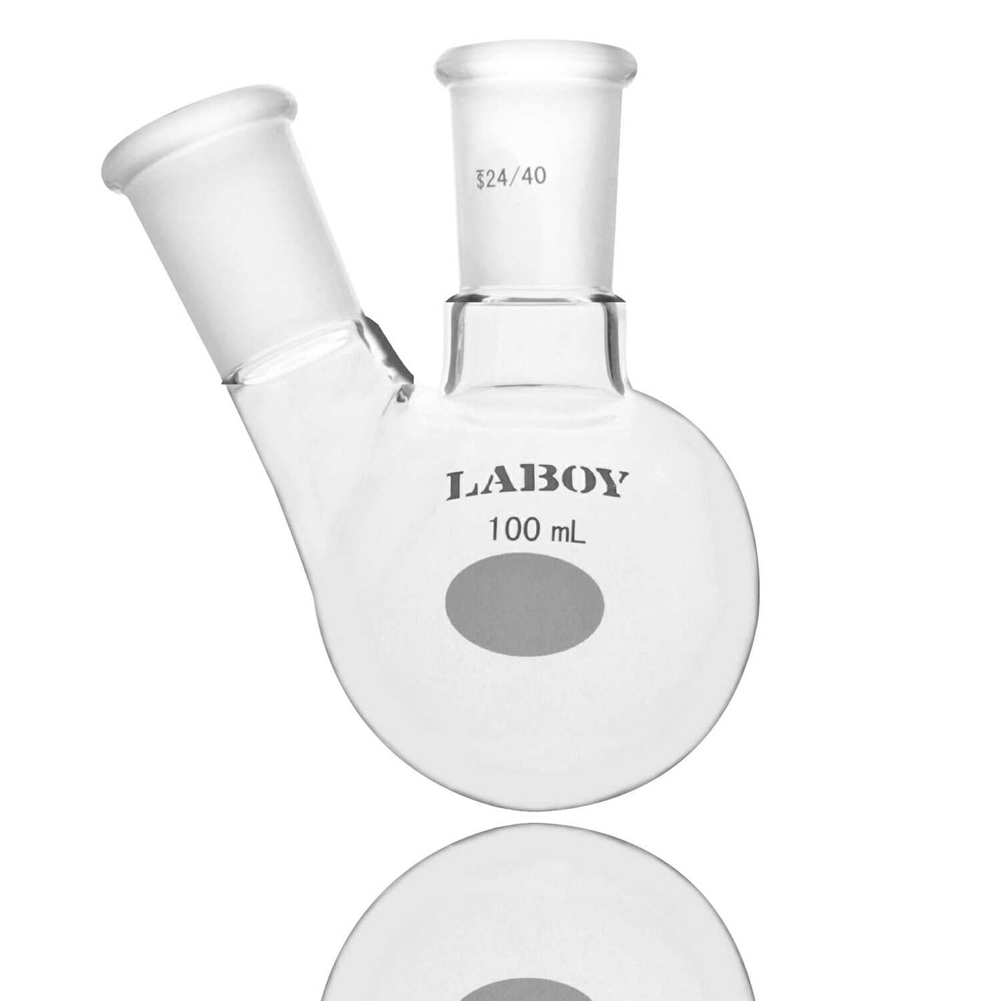 Glass 2 neck Round Bottom Boiling Flask Angled with Standard Taper Joints - Scienmart