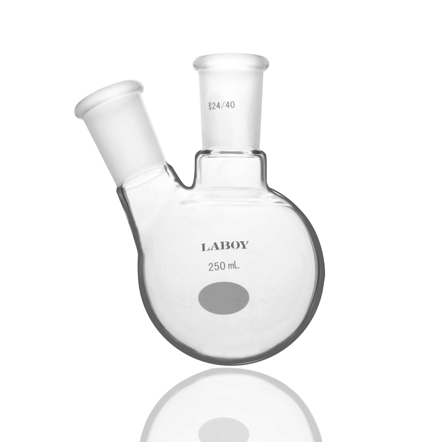 Glass 2 neck Round Bottom Boiling Flask Angled with Standard Taper Joints - Scienmart