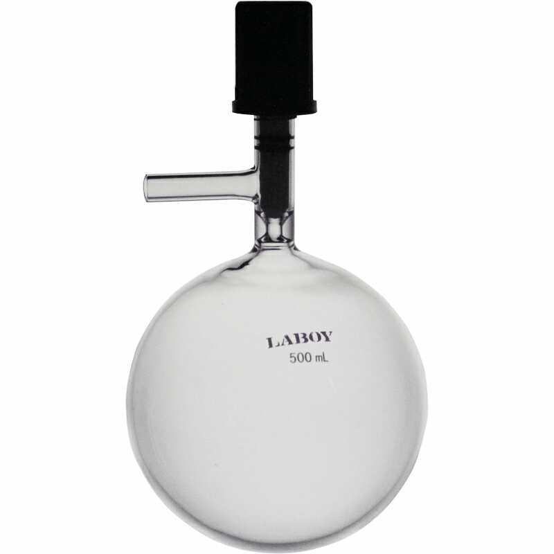 Glass Reaction/Schlenk flask with high vacuum valve & a side glass tubing - Scienmart