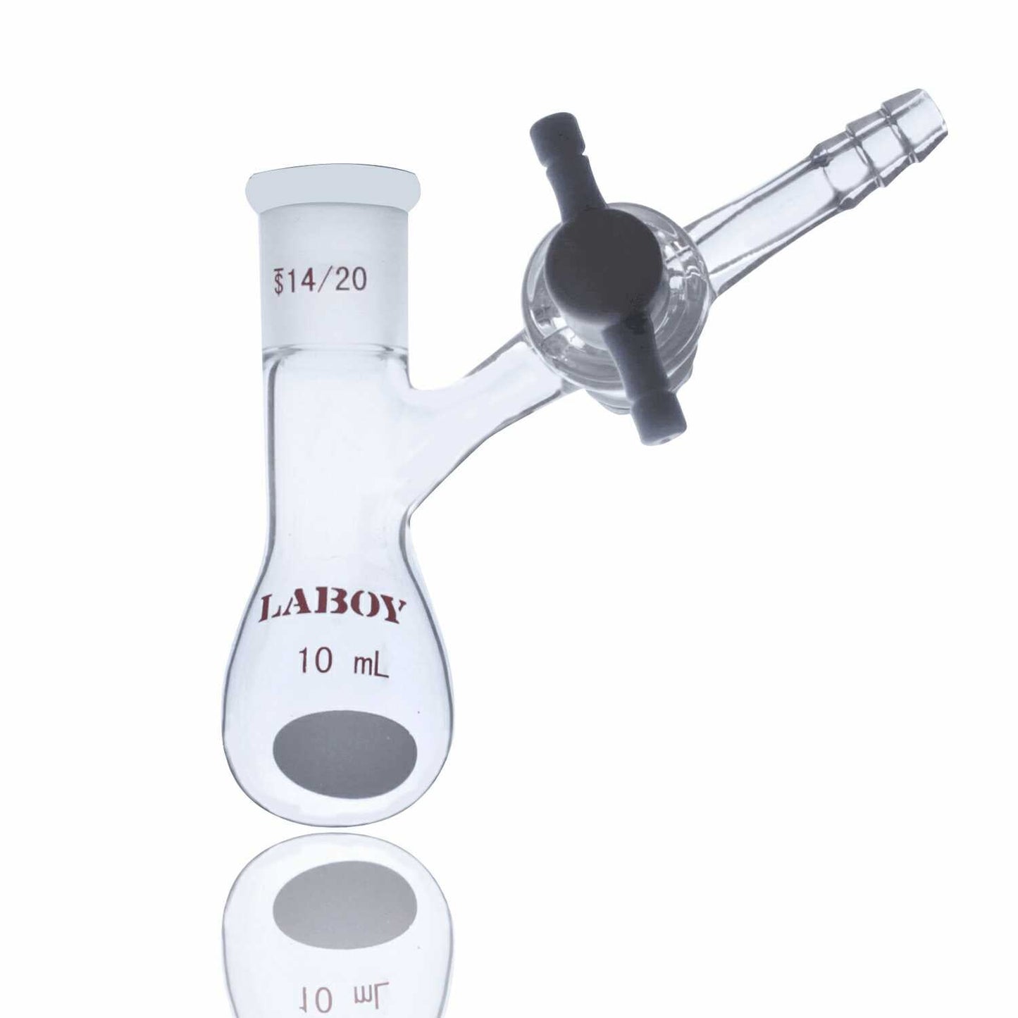 Glass Schlenk Flask with Standard Taper joint and Side Arm of PTFE Stopcock,Glass Stopcock,High Vacuum Valve