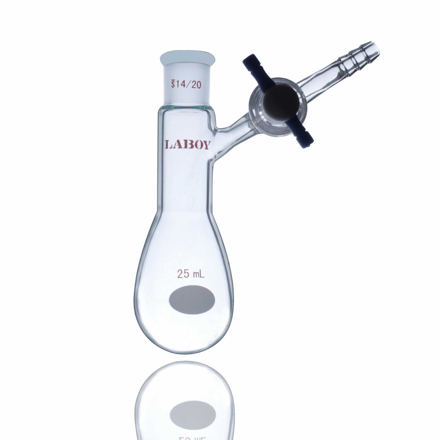 Glass Schlenk Flask with Standard Taper joint and Side Arm of PTFE Stopcock,Glass Stopcock,High Vacuum Valve