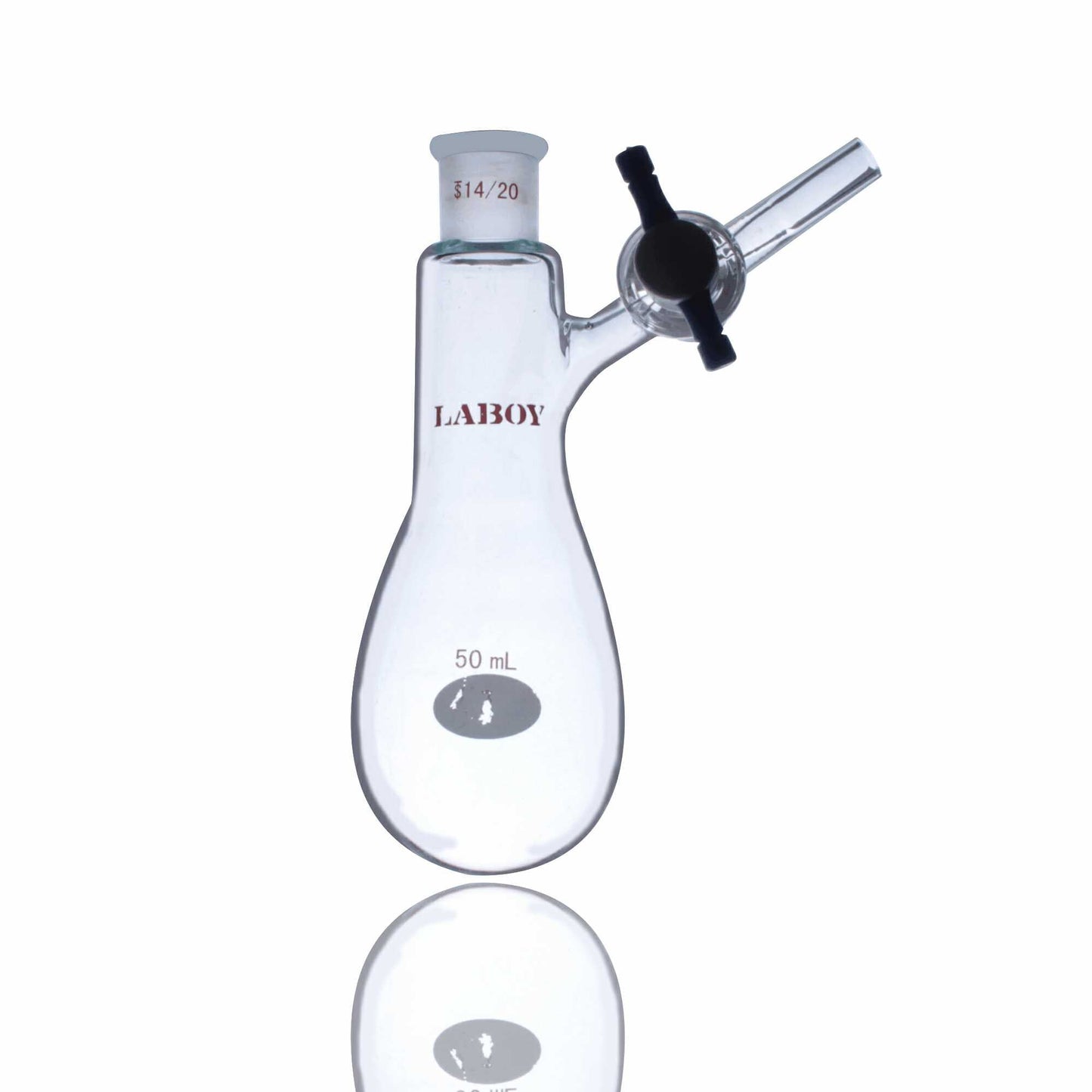 Glass Schlenk Flask with Standard Taper joint and Side Arm of PTFE Stopcock,Glass Stopcock,High Vacuum Valve