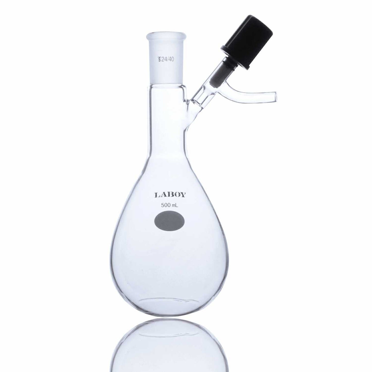 Glass Schlenk Flask with Standard Taper joint and Side Arm of PTFE Stopcock,Glass Stopcock,High Vacuum Valve