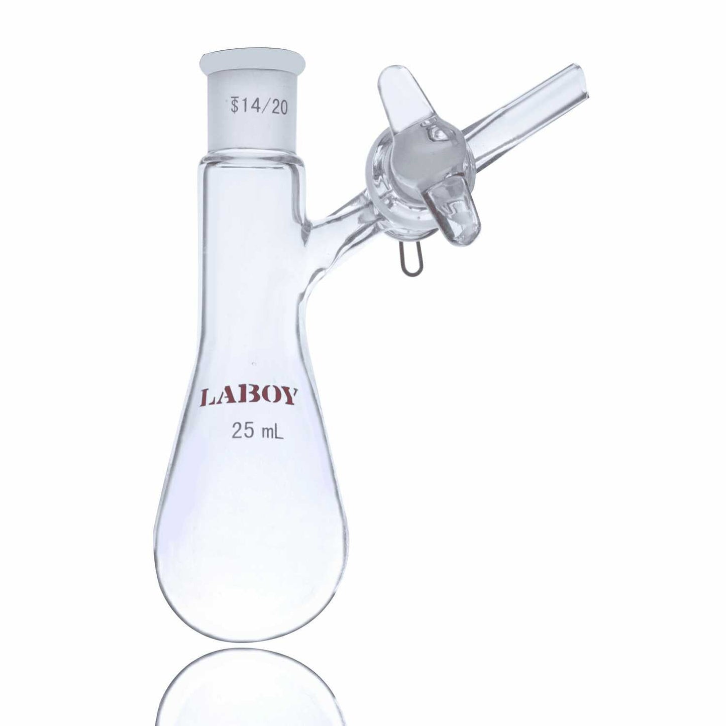 Glass Schlenk Flask with Standard Taper joint and Side Arm of PTFE Stopcock,Glass Stopcock,High Vacuum Valve