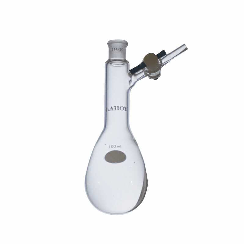 Glass Schlenk Flask with Standard Taper joint and Side Arm of PTFE Stopcock,Glass Stopcock,High Vacuum Valve