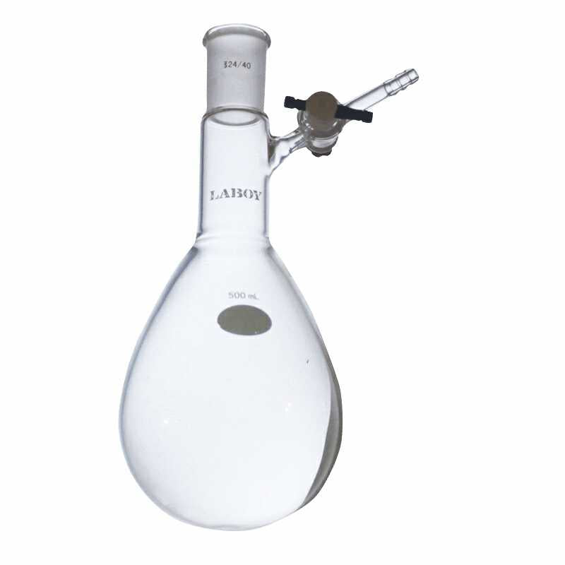 Glass Schlenk Flask with Standard Taper joint and Side Arm of PTFE Stopcock,Glass Stopcock,High Vacuum Valve