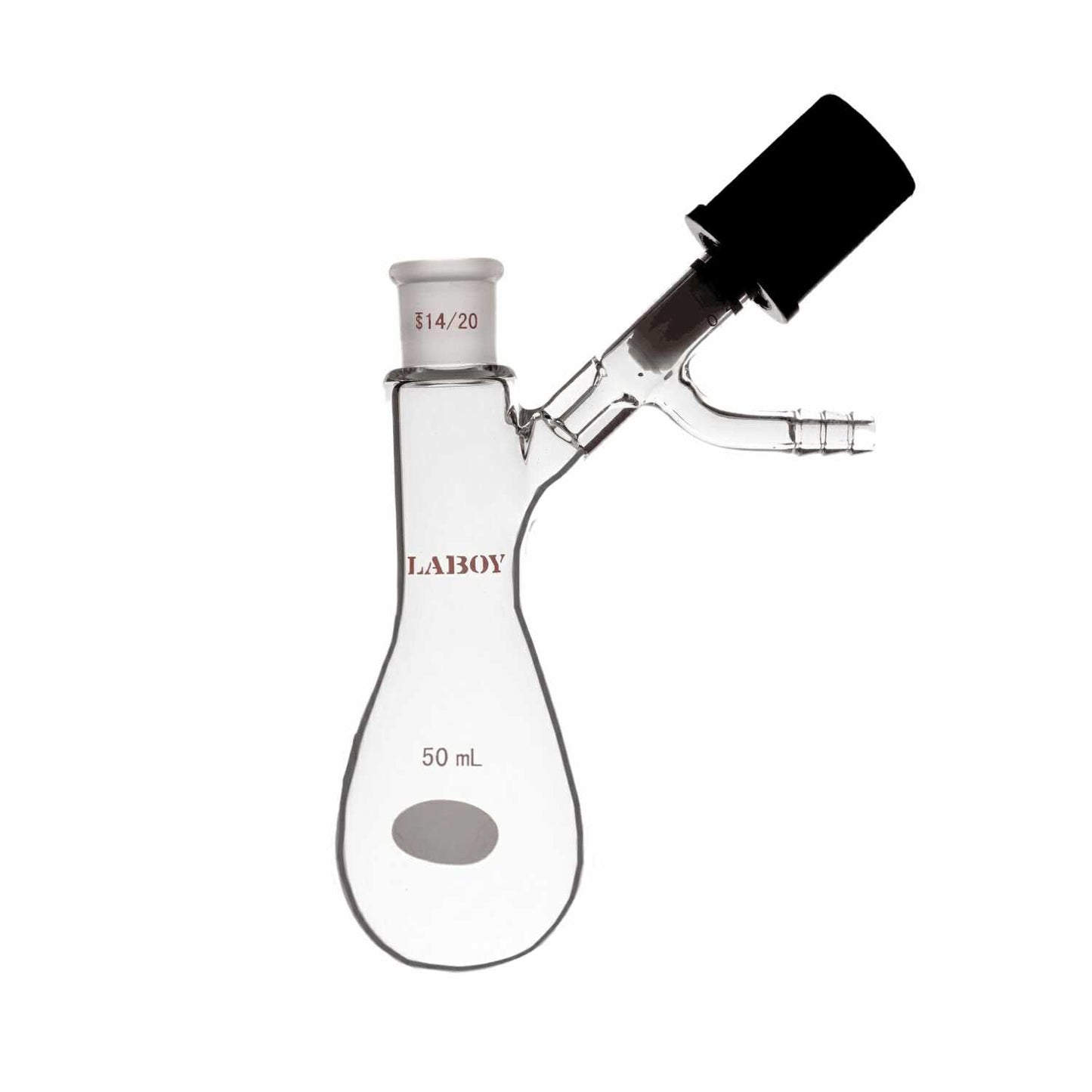 Glass Schlenk Flask with Standard Taper joint and Side Arm of PTFE Stopcock,Glass Stopcock,High Vacuum Valve