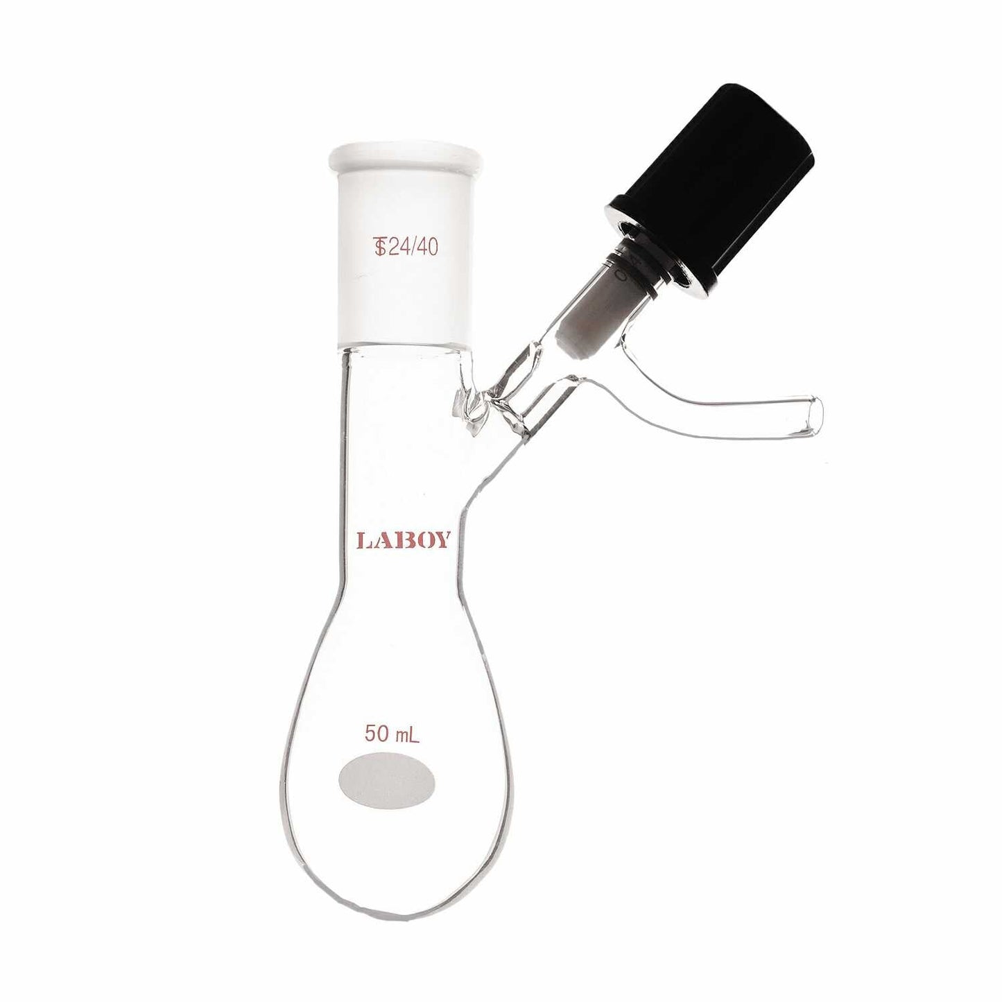 Glass Schlenk Flask with Standard Taper joint and Side Arm of PTFE Stopcock,Glass Stopcock,High Vacuum Valve