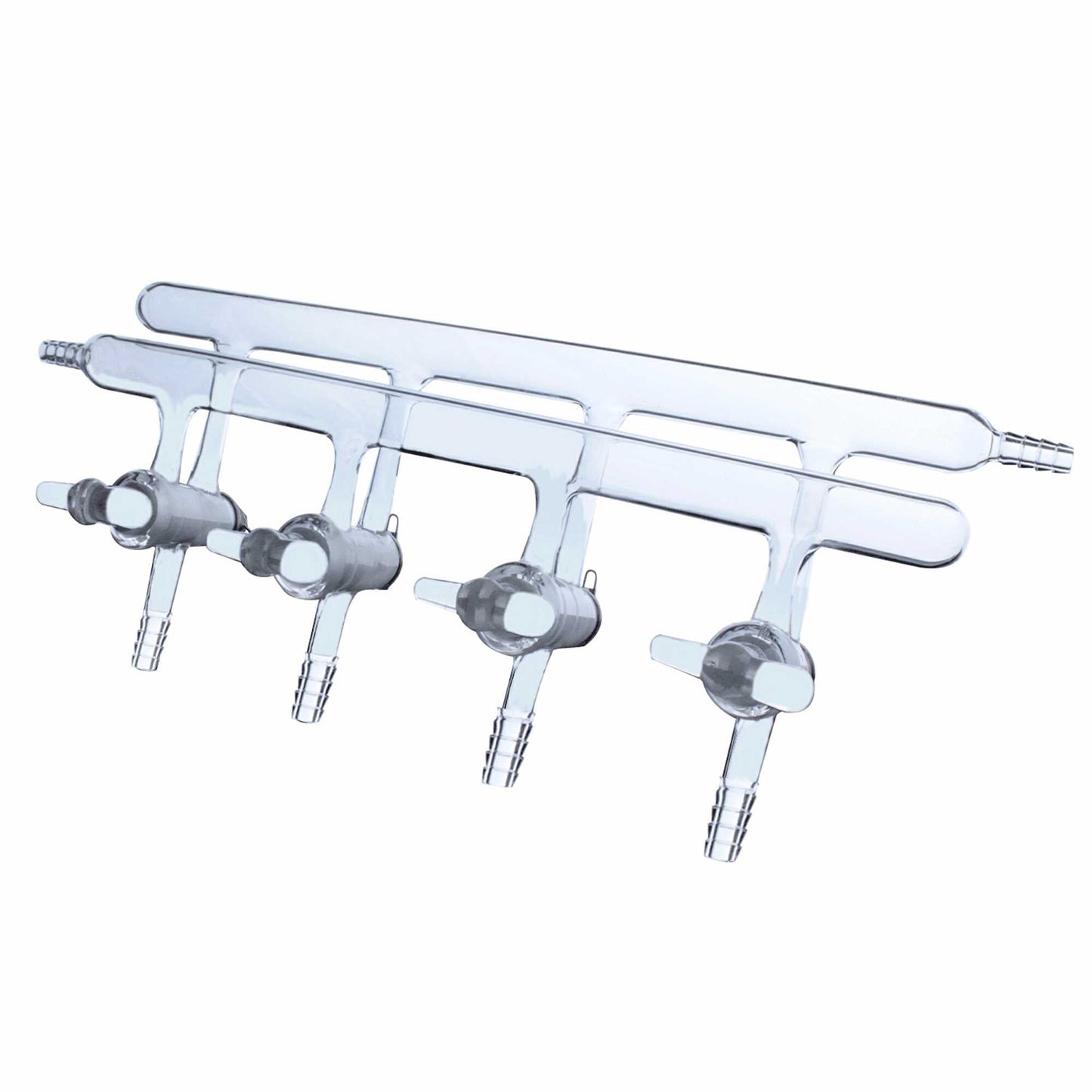 Glass Double Vacuum Manifold with Solid Glass Stopcocks High Vacuum Gas Distributor for Schlenk Line - Scienmart