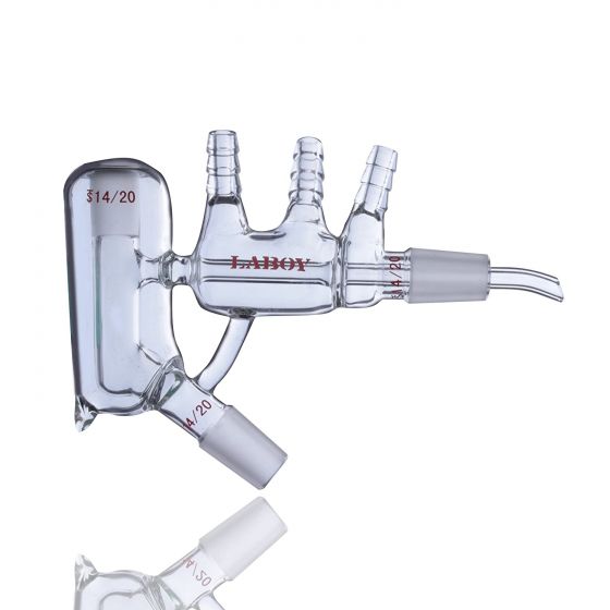 Short Path Head For Distillation Apparatus Vith Vacuum Jacked With 14/20 Join And 10/18 themometer Joint