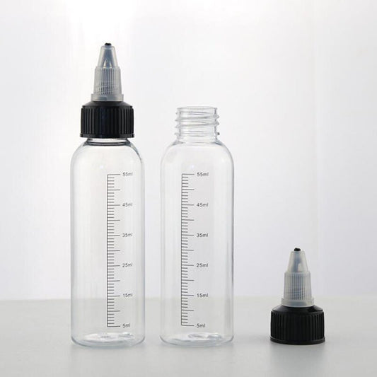 Plastic Dispensing Bottles with Twist Top Cap Squeeze Bottles with Graduated Measurements 5PCS of 30/60/100/120/250ml - Scienmart
