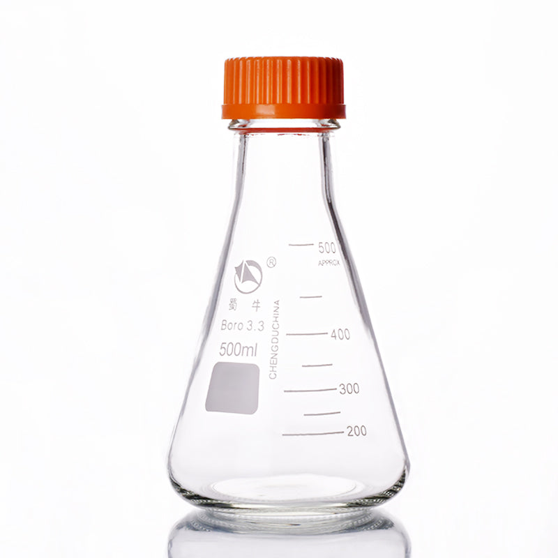 Borosilicate glass screw conical flask - Scienmart