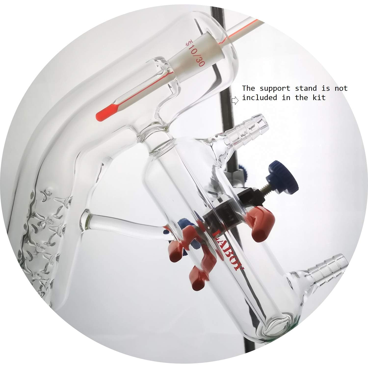 Laboy Glass 2000mL 24/40 Distillation Set Distilling Apparatus Organic Chemistry Lab Glassware Kit - Scienmart