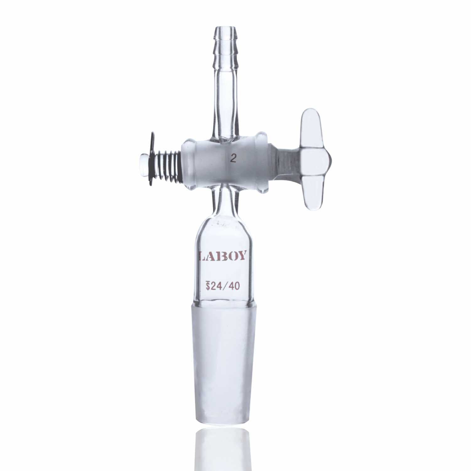 Flow-Control Adapter Straight With Glass Stopcock&24/40 Inner Joint