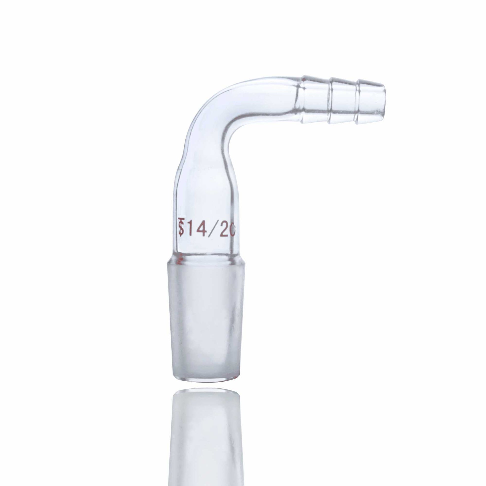 Glass Vacuum Hose Inlet Adapter Bent With Male Joint - Scienmart