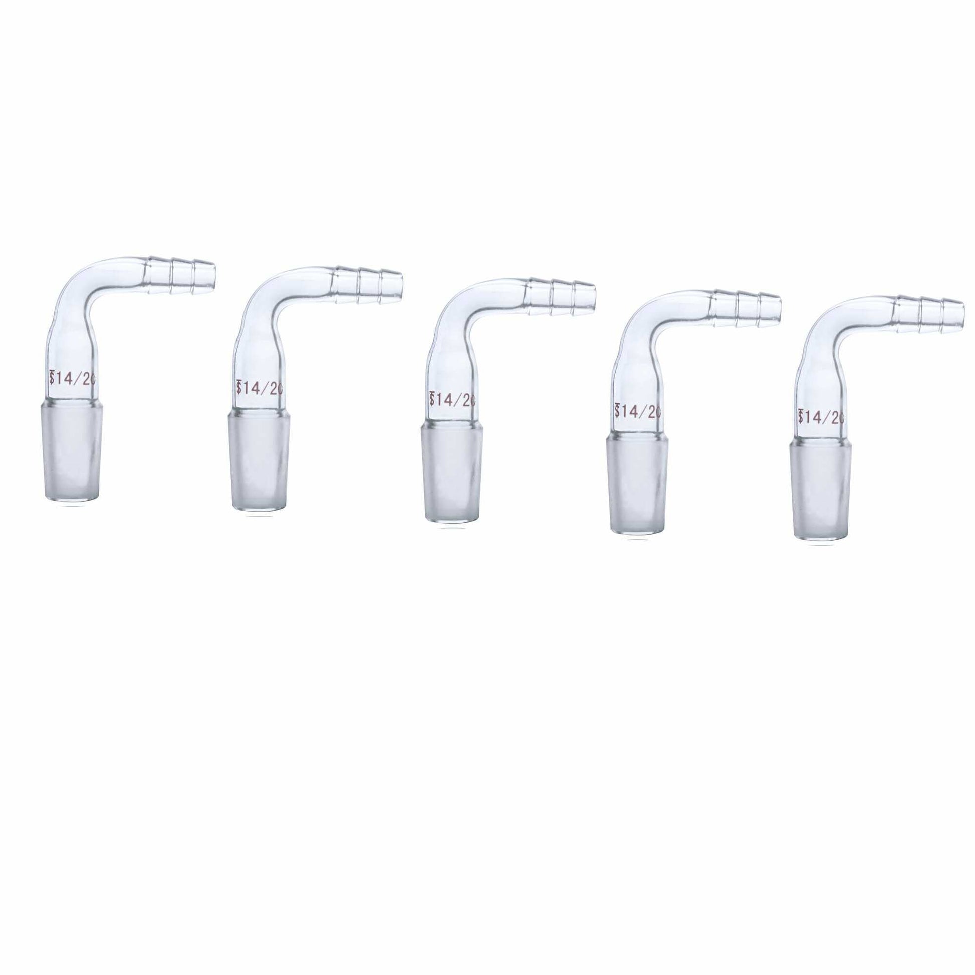 Glass Vacuum Hose Inlet Adapter Bent With Male Joint - Scienmart