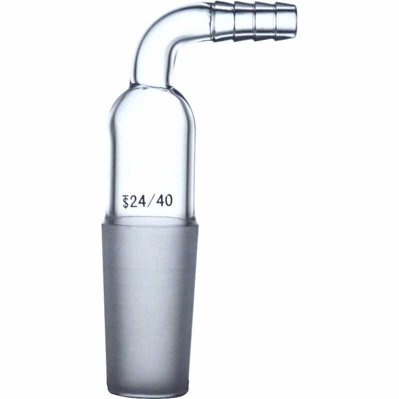 Glass Vacuum Hose Inlet Adapter Bent With Male Joint - Scienmart