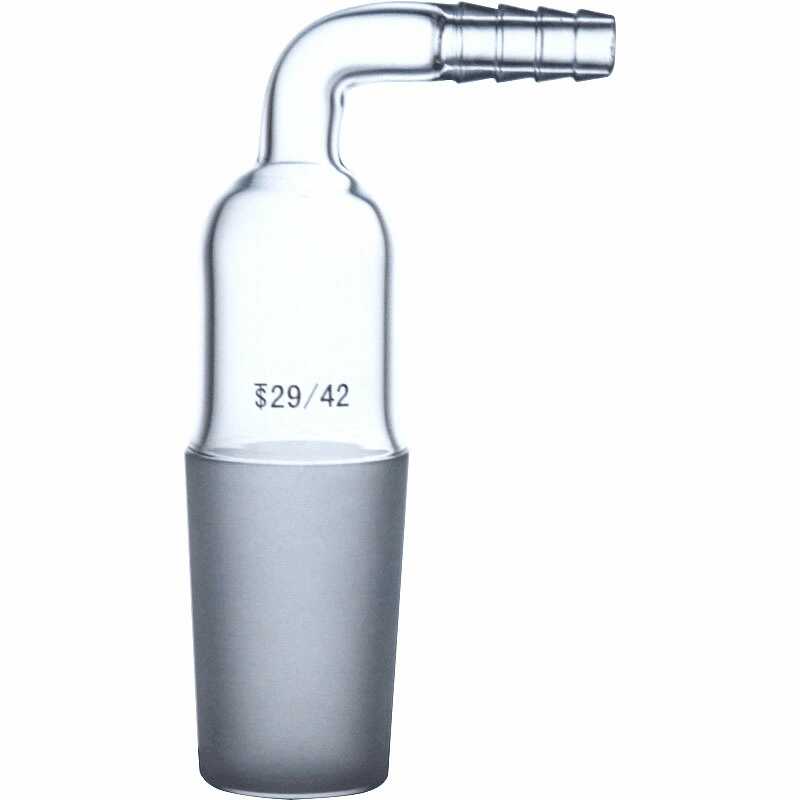 Glass Vacuum Hose Inlet Adapter Bent With Male Joint - Scienmart