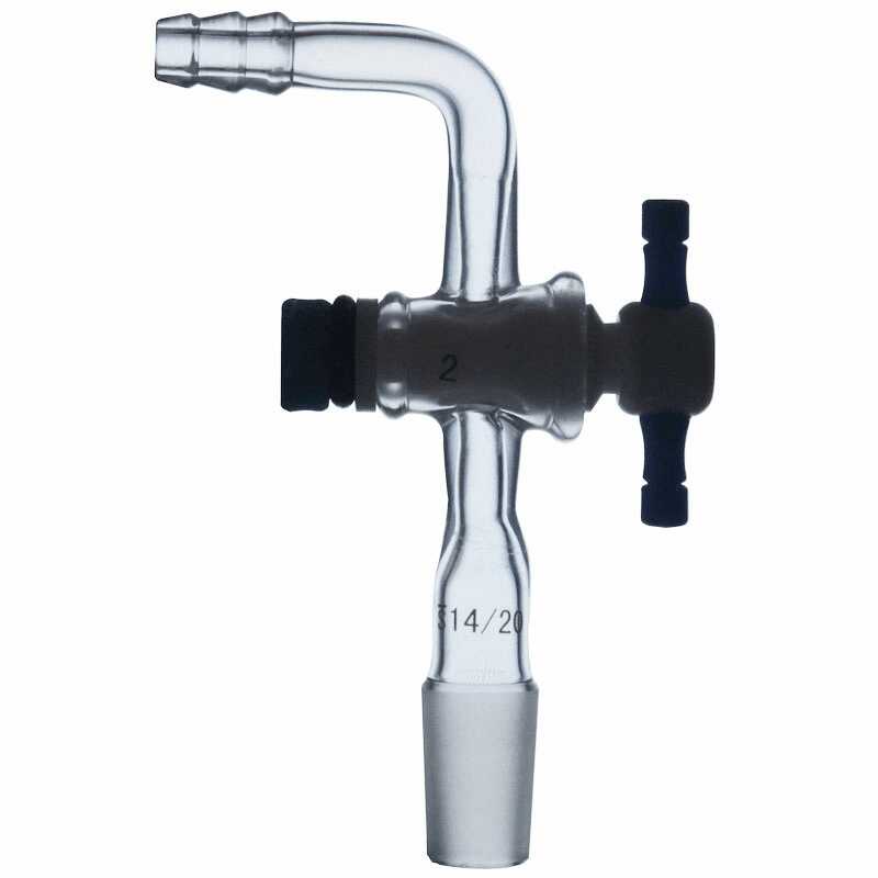 Glass Vacuum Flow-control Adapter Bent with PTFE Stopcock & Male Joint - Scienmart