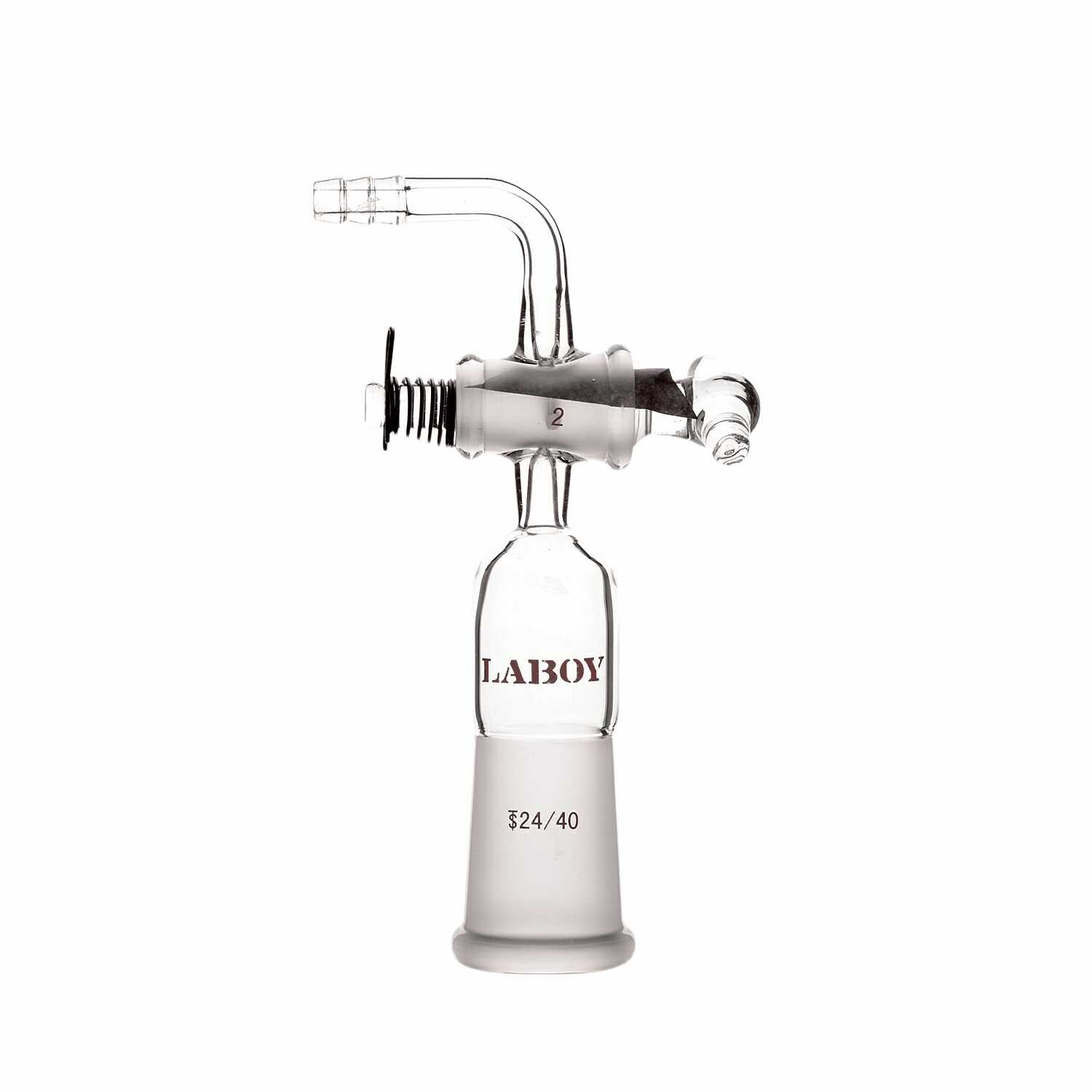 Flow-Control Adapter 90Dgr Bent With Glass Stopcock &24/40 Outer Joint