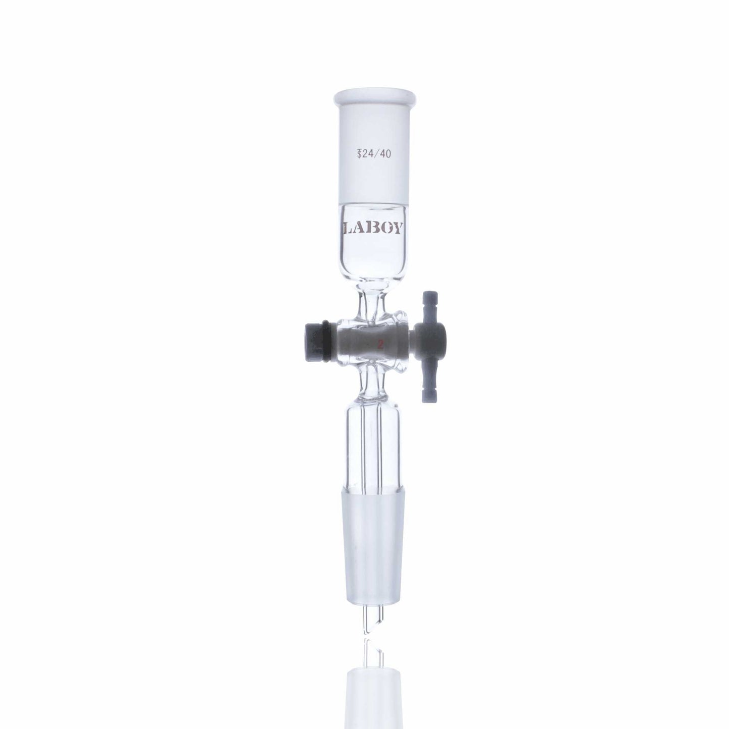 Flow-Control Adapter Straight With PTFE Stopcock& Two 14/20 Joints