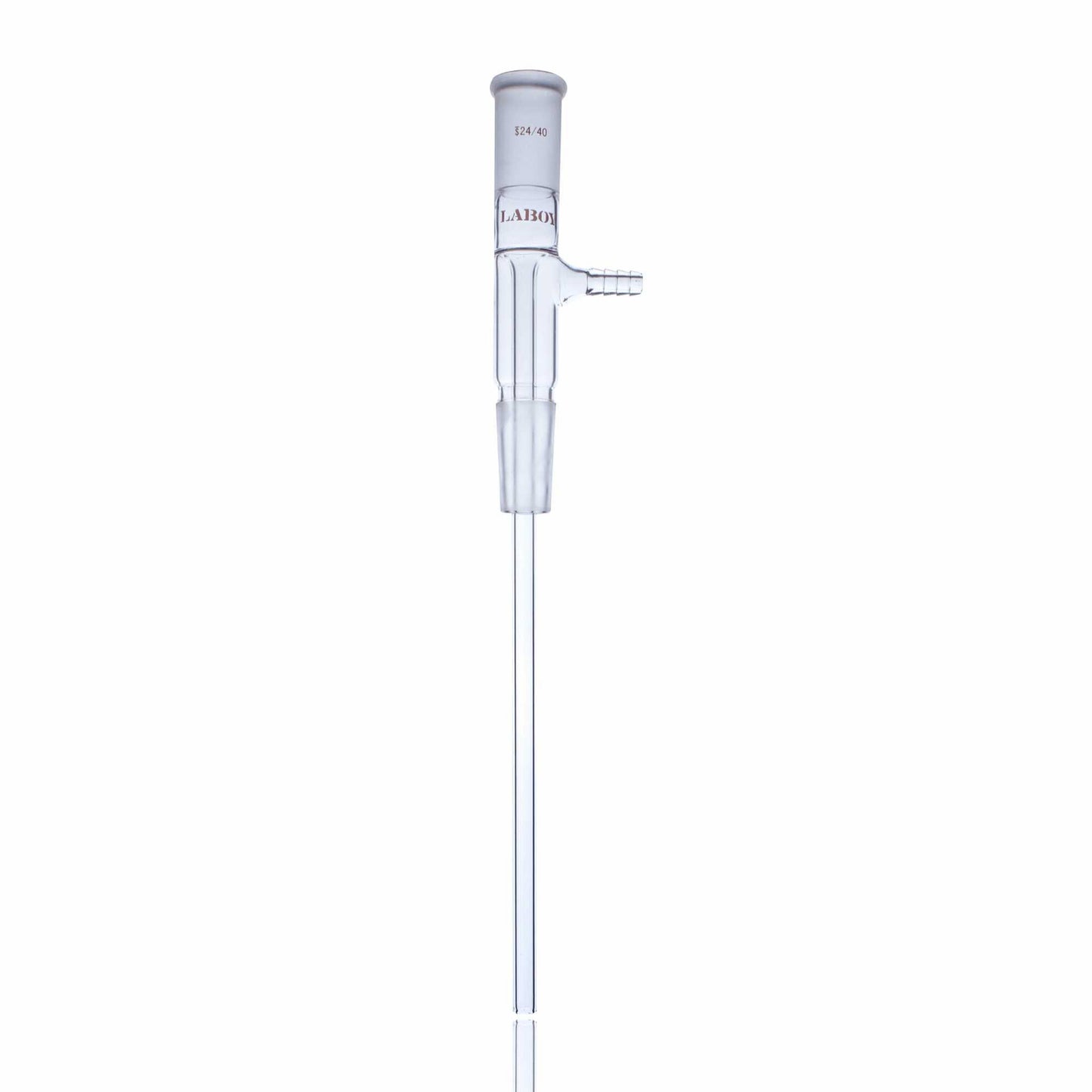 Glass Vacuum Take Off Vertical Adapter Long Stem With 24/40 Glass Joints