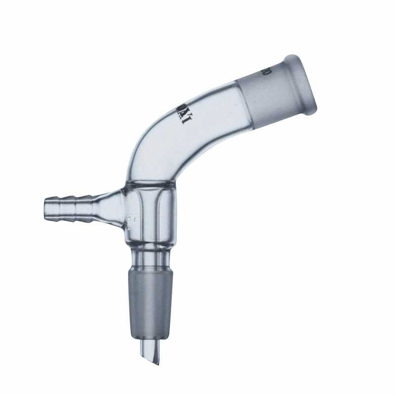 Glass Vacuum Take off Adapter Short Stem Bent with Standard Taper Joints - Scienmart