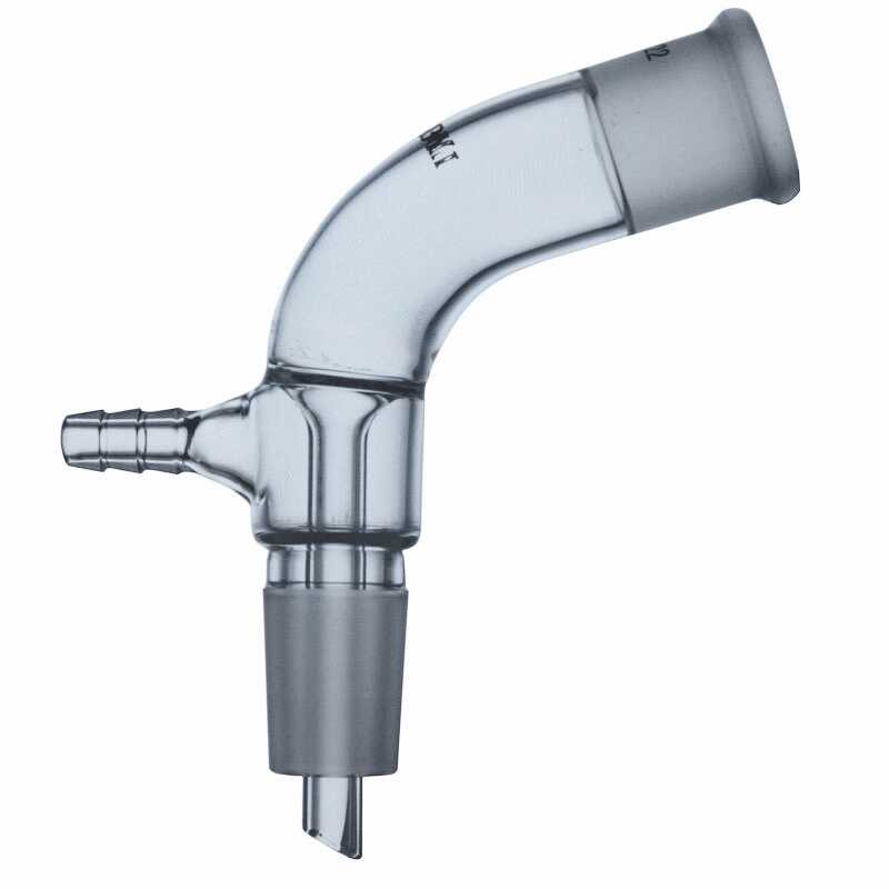 Glass Vacuum Take off Adapter Short Stem Bent with Standard Taper Joints - Scienmart