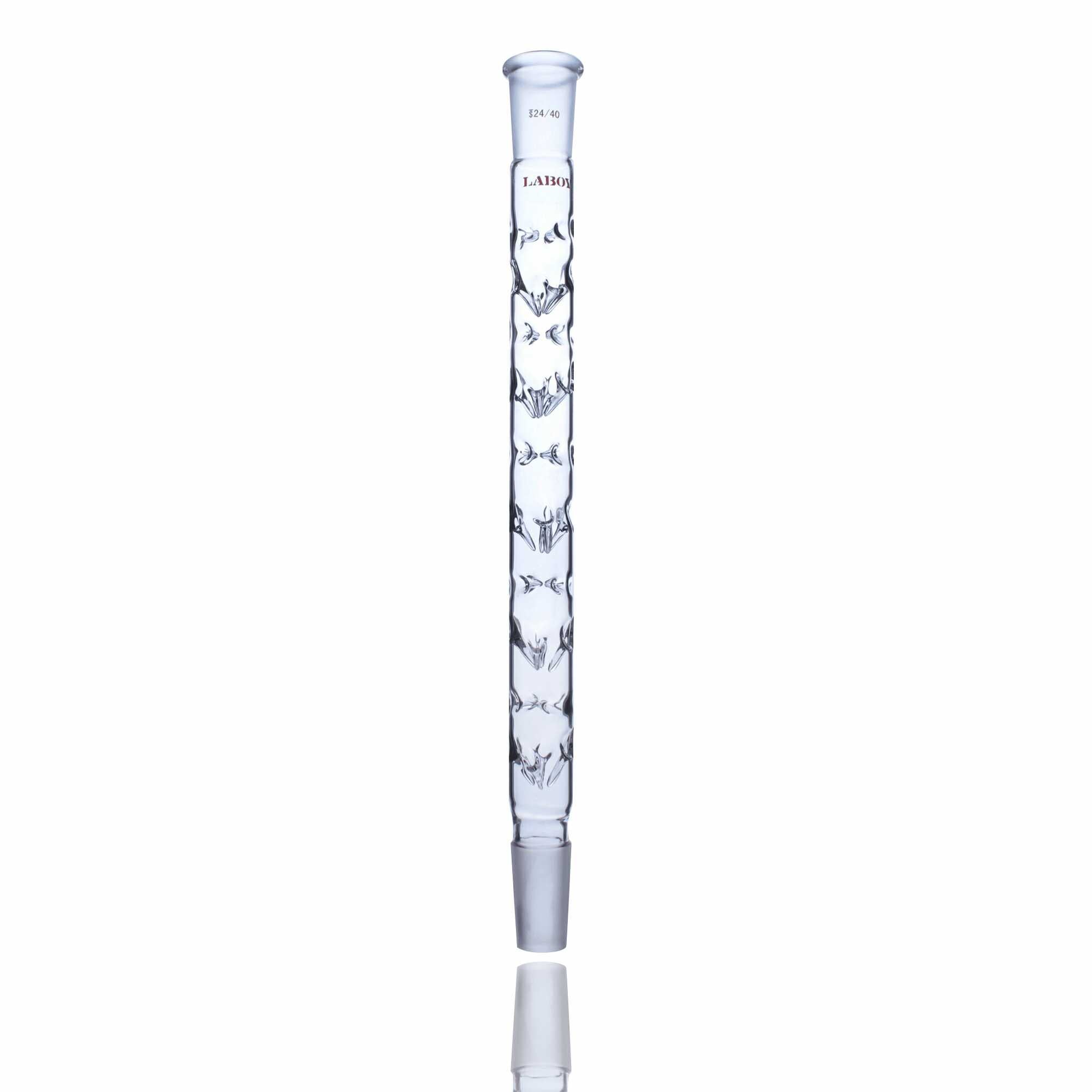 Distillation Column Vigreux Glass Condenser 75mm In Indentation Length With 14/20 Joints