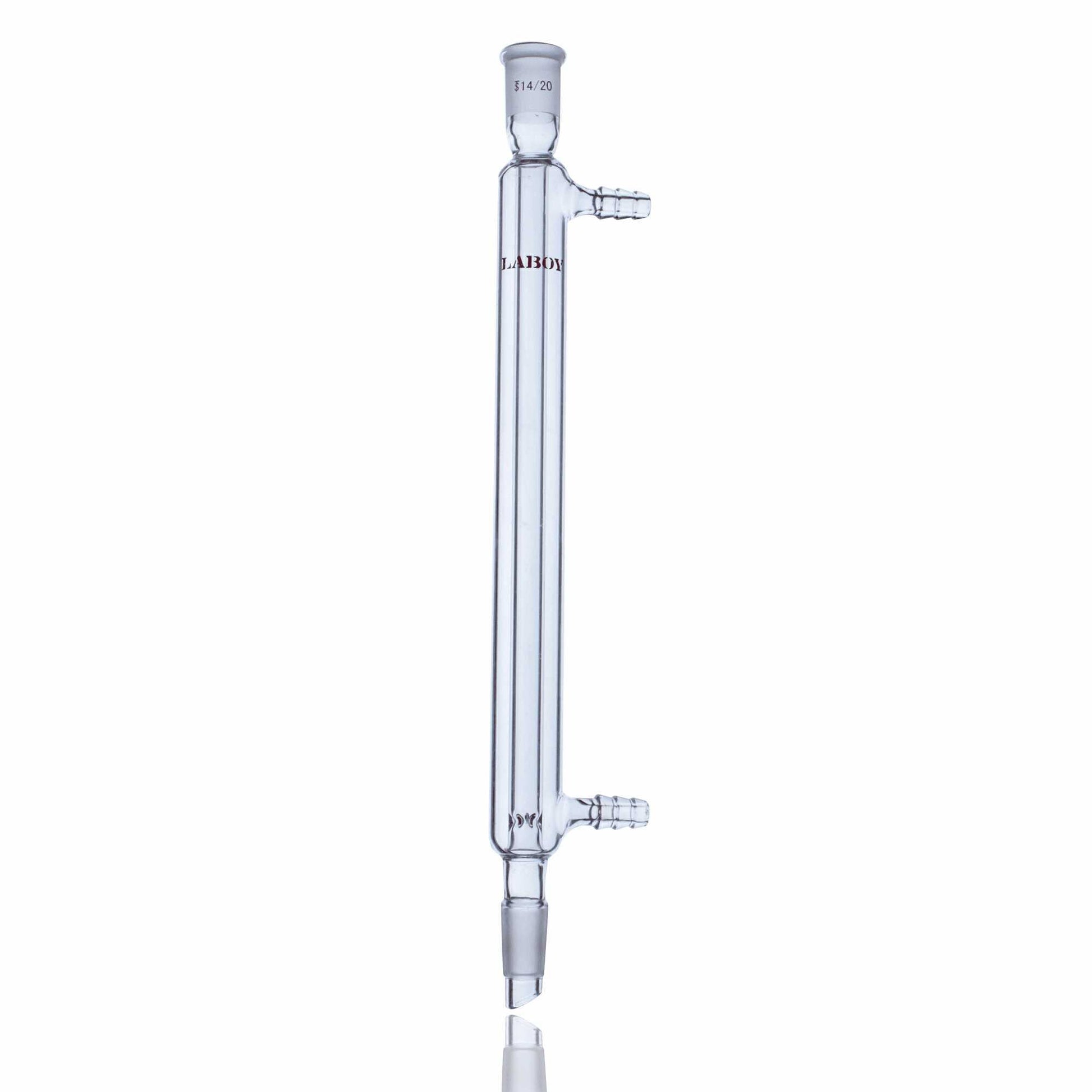 Glass Distillation Condenser Vacuum Jacketed with Taper Joints and Hose Connections - Scienmart