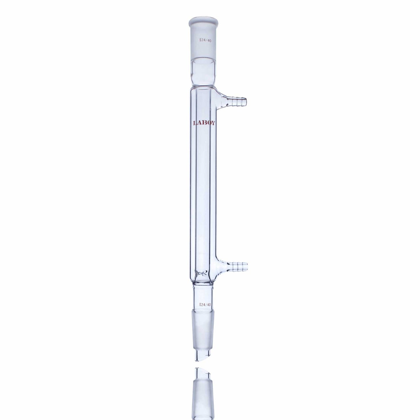 Glass Distillation Condenser Vacuum Jacketed with Taper Joints and Hose Connections - Scienmart