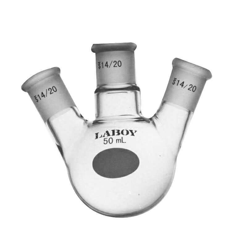 Glass 3 neck Round Bottom Flask Angled with Standard Taper Joints - Scienmart