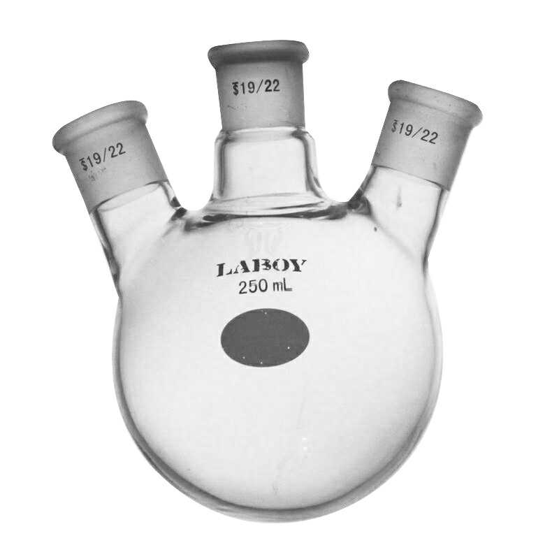 Glass 3 neck Round Bottom Flask Angled with Standard Taper Joints - Scienmart