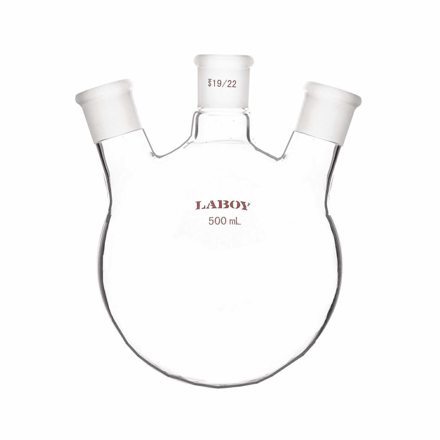 Glass 3 neck Round Bottom Flask Angled with Standard Taper Joints - Scienmart