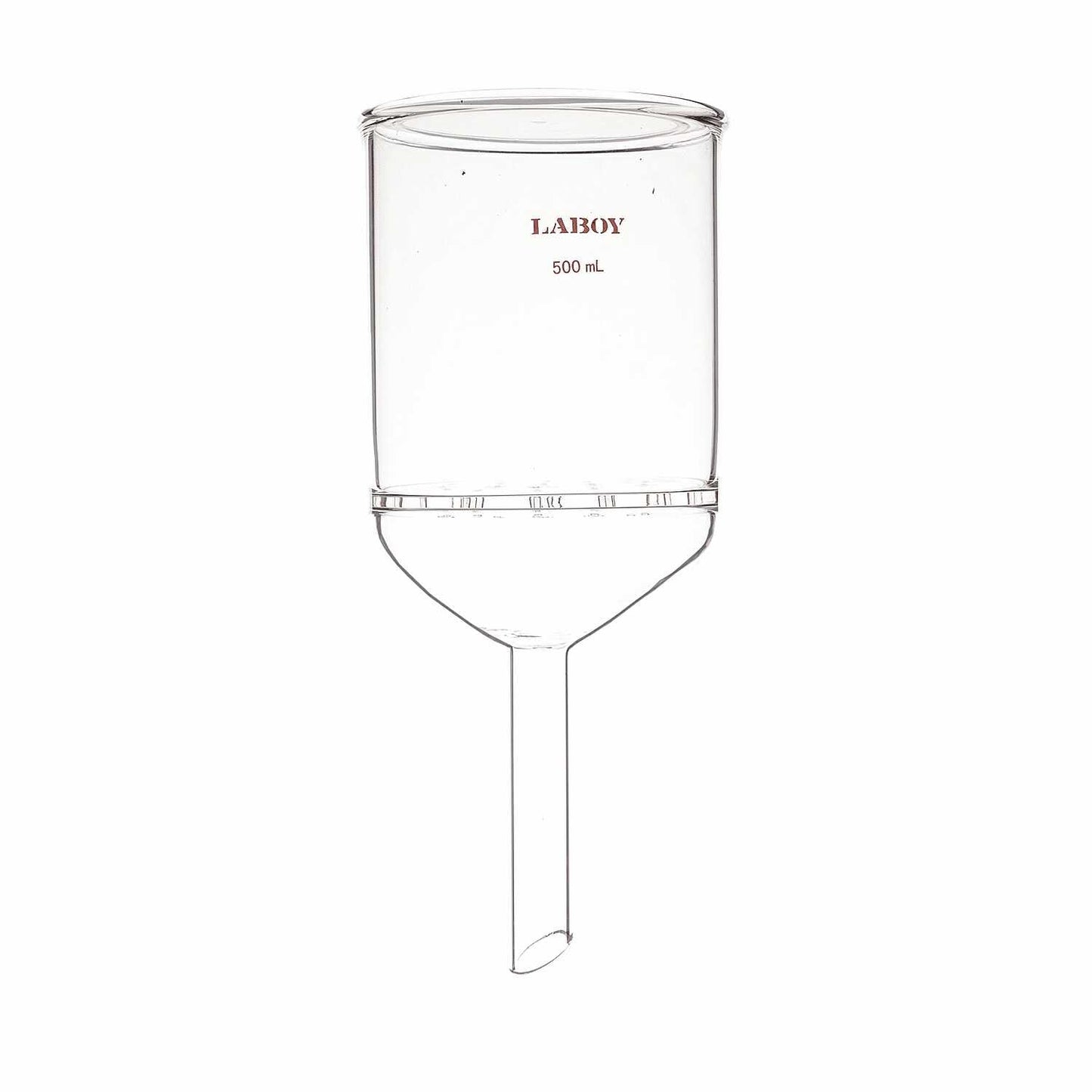 Laboy Glass Buchner Filter Funnel With 90mm O.D.Perforated Plate 500mL