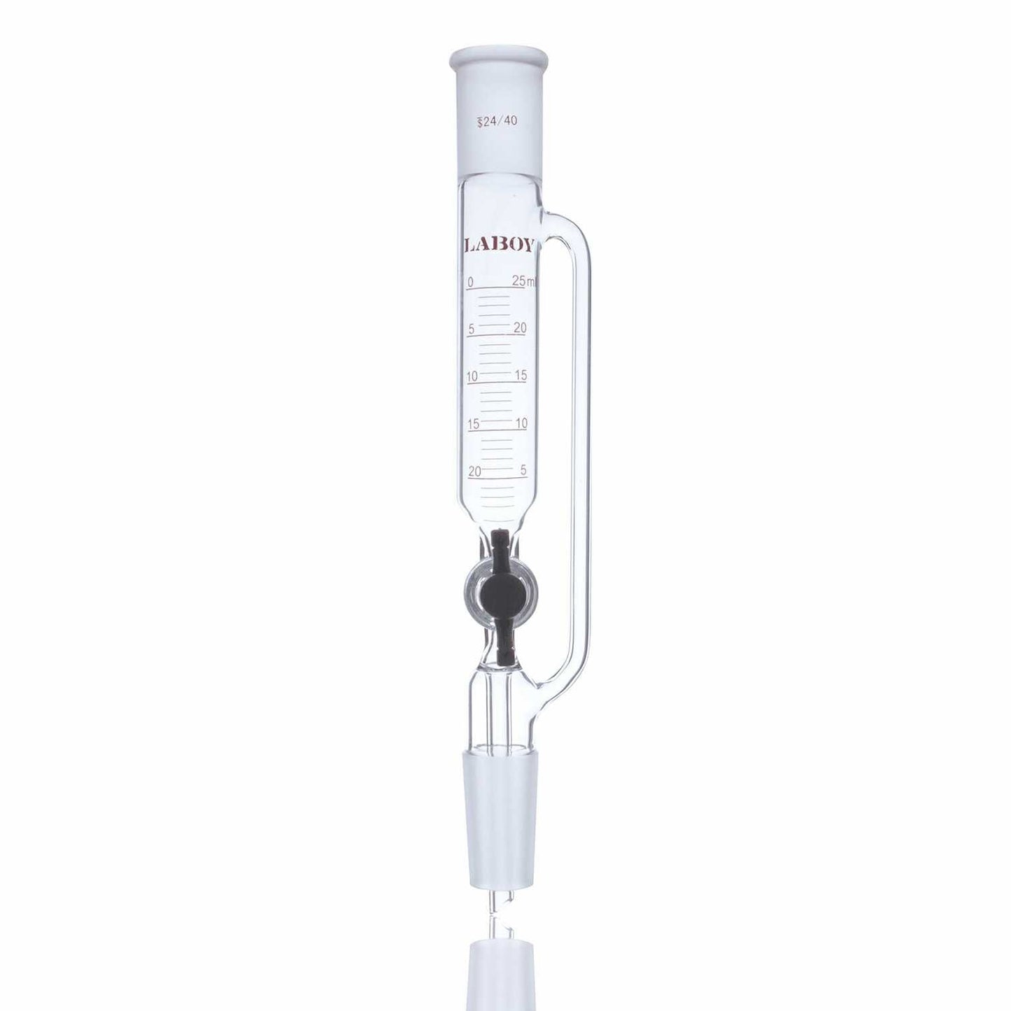 Laboy Glass Pressure-Equalizing Dropping Funnel with PTFE Stopcock and Standard Taper Joints