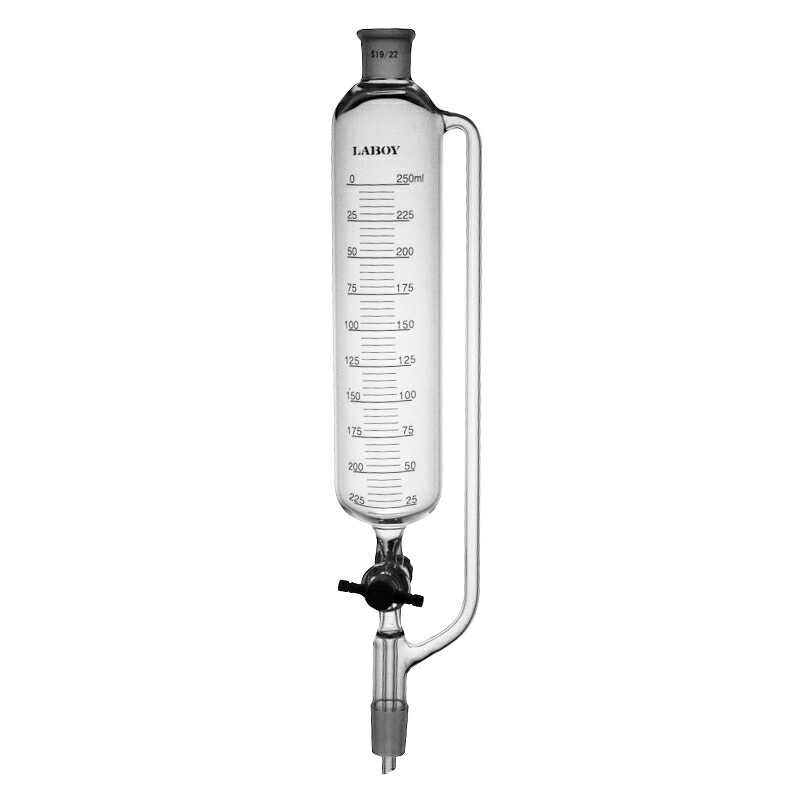 Laboy Glass Pressure-Equalizing Dropping Funnel with PTFE Stopcock and Standard Taper Joints