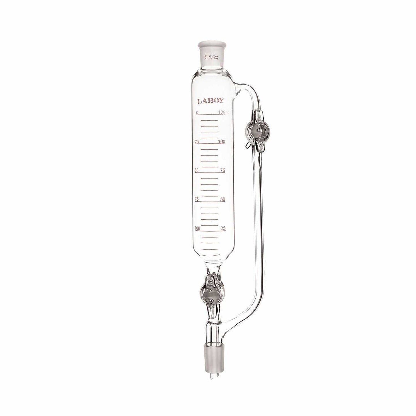 Glass Pressure-Equalizing Dropping Funnel with Two Glass Stopcocks