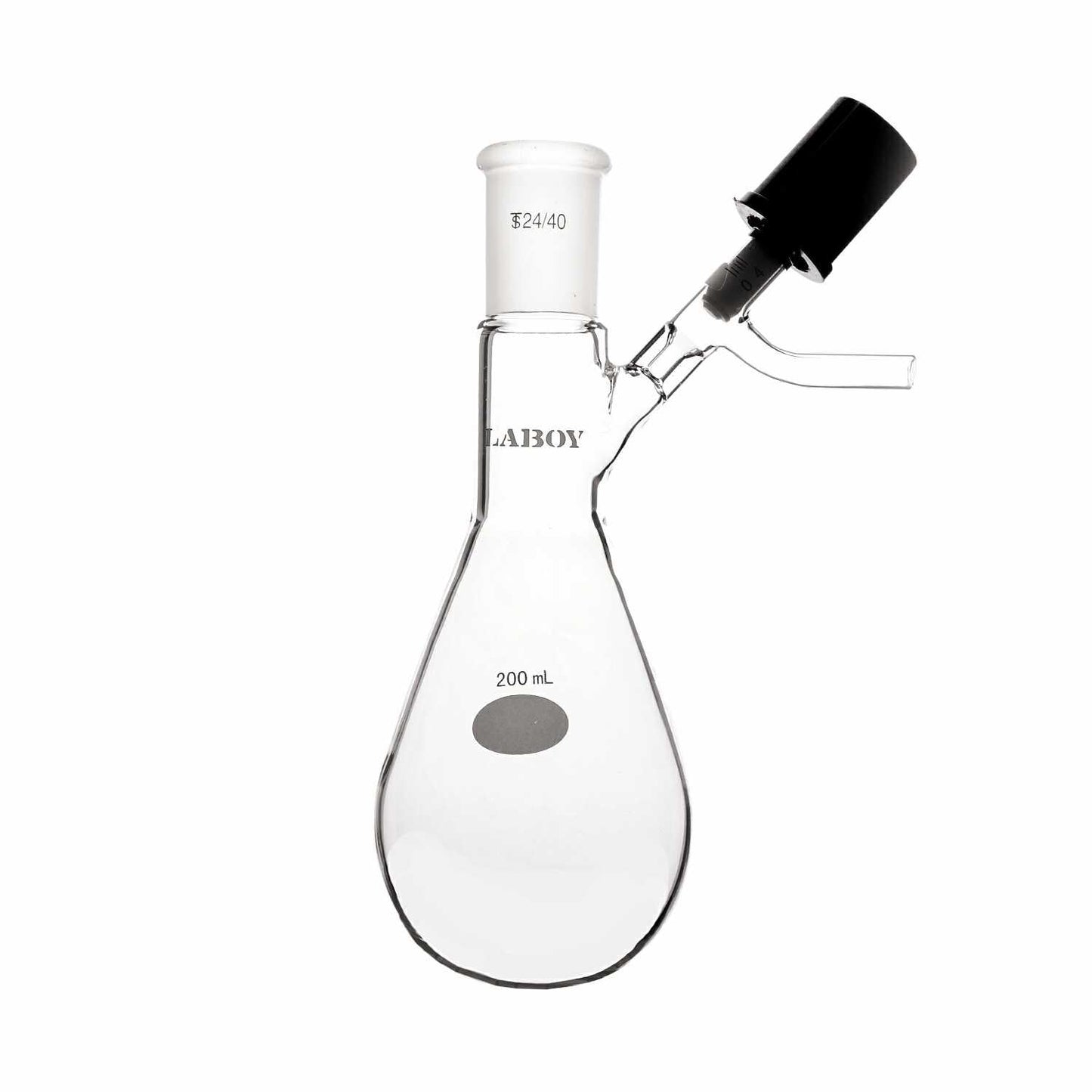 Schlenk Flask 200mL With High Vaumm Valve And 24/40 Glass Outer Joint At Top