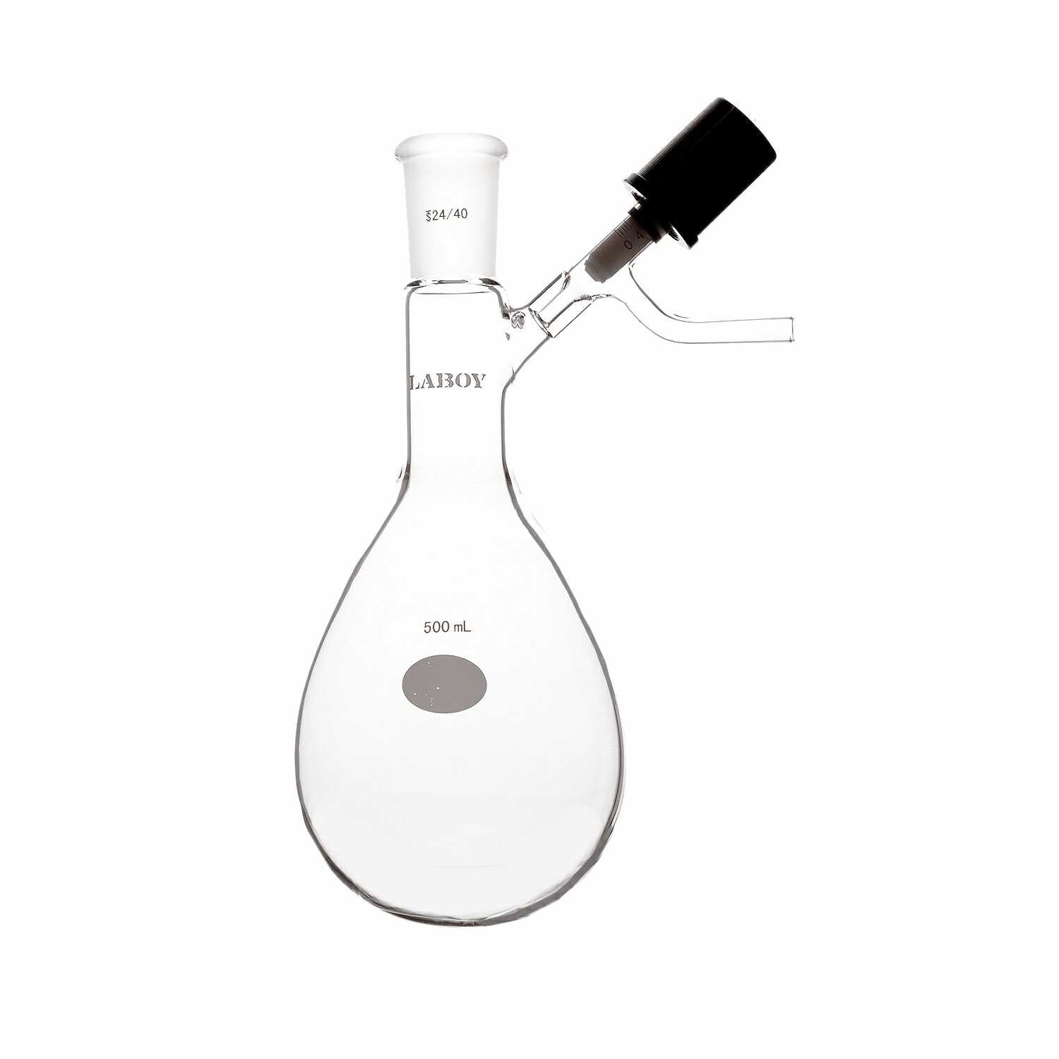Labchen Flask Laboy Glass Schlenk Flask with Side Arm and Stopcock for Vacuum ...